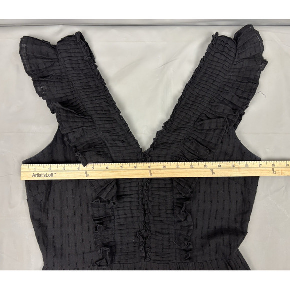 BTB Los Angeles Tiered Ruffle Maxi Dress Size Small Black Boho Dark Romantic - Picture 5 of 16